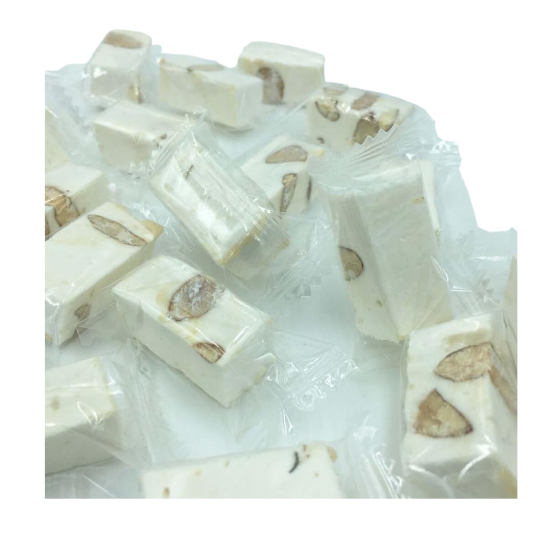 Suprem Nougat | 49 pièces, nougats durs et tendres de Montélimar | assortis, classiques et au chocolat | boîte transparente 490 g | amandes et miel de lavande | douceur artisanale à offrir