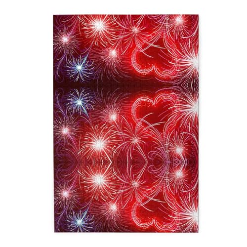 1000 Holzpuzzles in Kunststoffboxen, rote Herzen, Feuerwerk, Umweltschutz und kein Geruch