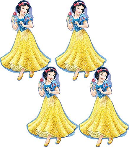 Evisha Large Cartoon Character Printed Foil Balloons, Kids Birthday Party Foil Balloons with Metallic Latex Balloons Decorations (Snow White Foil Balloons)