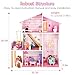 Doloowee Wooden Dollhouse for Girls, Modern Doll House with 31Pcs Furniture & Accessories, DIY Pretend Play Toys with 4 Dolls Figure and 1 Puppy, Gift for Kids Ages 3+