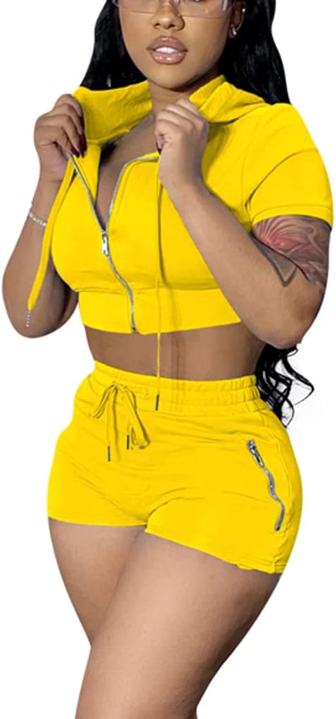 Mrskoala Women's 2 Piece Outfits Summer Bodycon Short Pants Workout Sets - Image 3