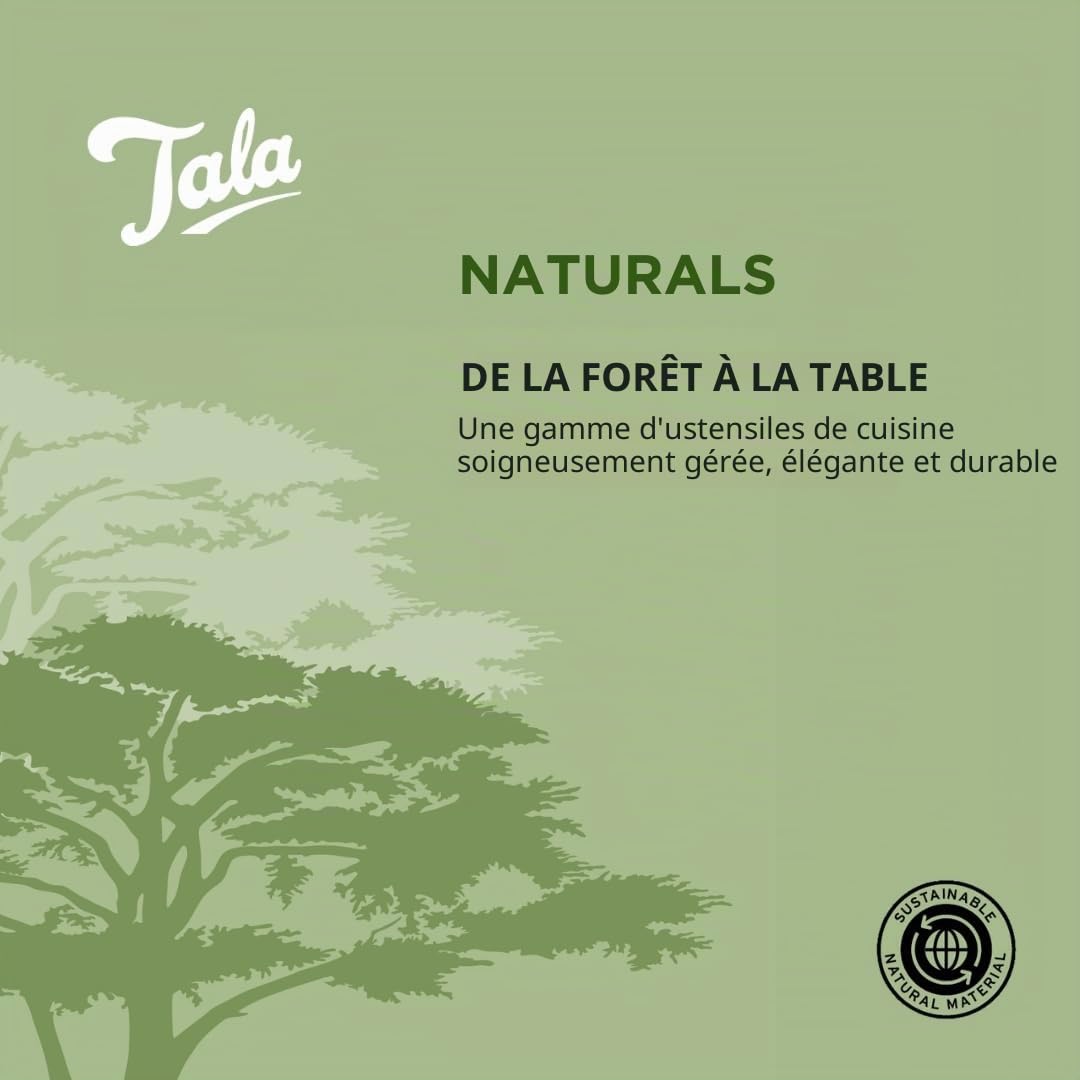 Tala Étagère à épices 18 pots en bois d'hévéa, rangement organisé pour herbes et épices, design en bois à 3 niveaux avec rails de protection avant pour un rangement facile et sûr, trous de fixation