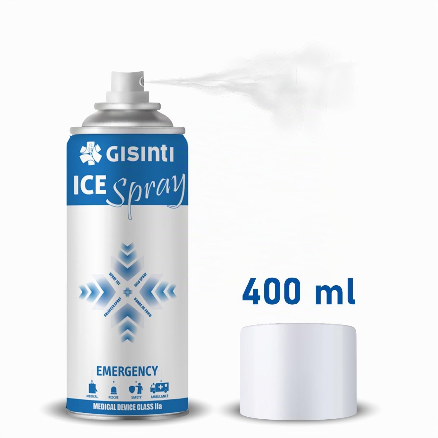 Gisinti Ghiaccio Spray bomboletta ghiaccio spray istantaneo Ghiaccio Sport Ideale per Sportivi Calcio Basket Futsal Volley, 400 ml Confezione da 24 pezzi