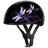 Daytona Helmets Half Skull Cap Motorcycle Helmet – DOT Approved [Dragonfly] [M]