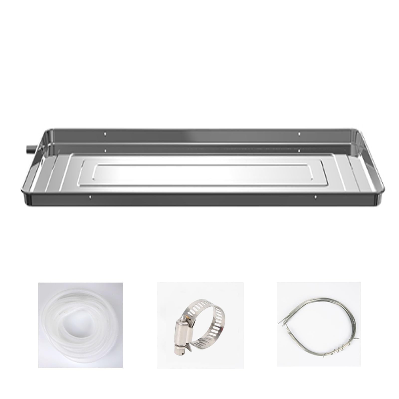 Ideax 3P Air Conditioner Water Drip Tray, Universal Ac Condensate Drip Pan Kit Stainless Steel Drain Pan With Drain Tubing For Universal Split Air Conditioner Heat Pump Systems ( Color : Size : 1M Hose )