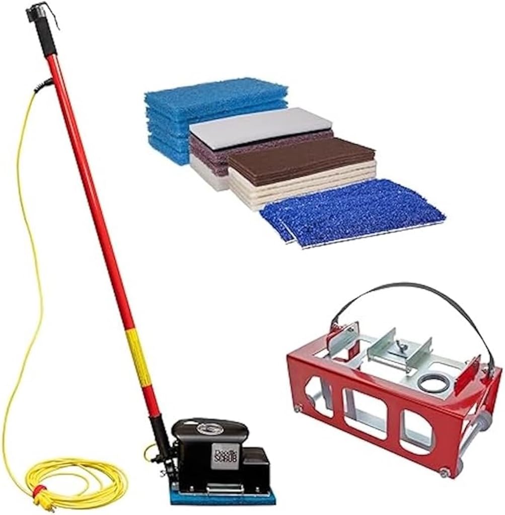 Doodle Scrub Deluxe Compact Floor Scrubbing Machine – Orbital Motion, Heavy-Duty Cleaning Power