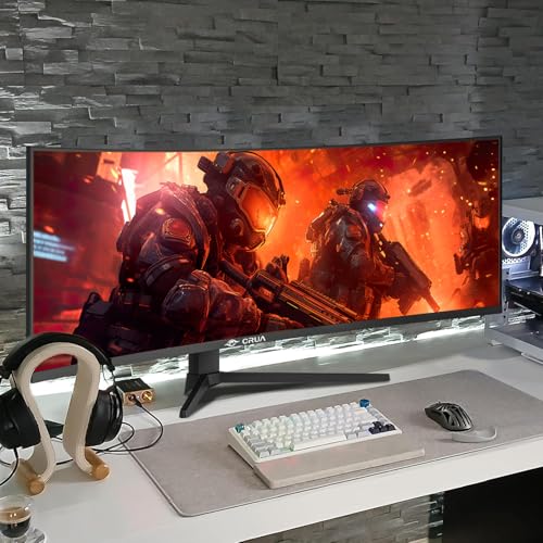 CRUA 49" Curved Gaming-Monitor | DQHD (5120 x 1440), 144 Hz/165 Hz, 1500R, 32:9, AMD FreeSync, 120% sRGB… – Ansicht 5