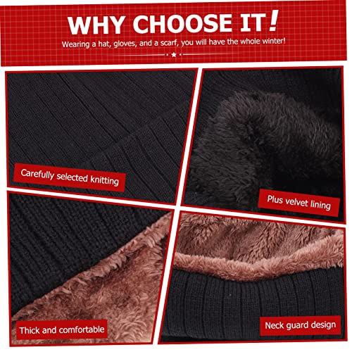 1Set Knitted Cap Scarf Glove Thicken Warm Hat Fashionable Outdoor Gear for Hiking Riding for Friends and Loved Ones3