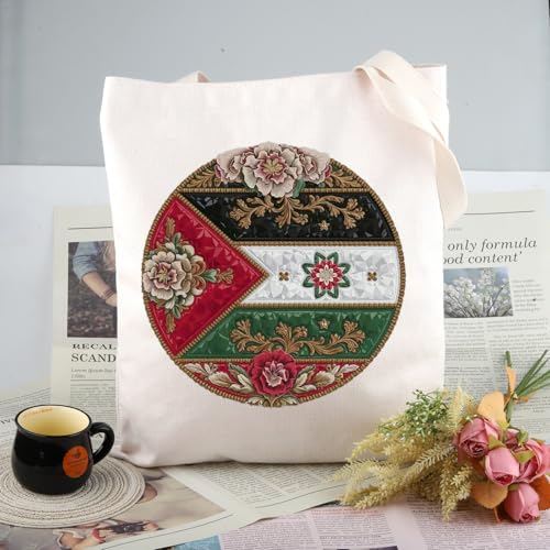 Bolsa Tote Floral Palestina 15.2 x 14 x 0.2 in miniatura 5