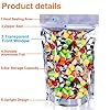 Vodolo Mylar Bags for Freeze Dried Candy,50 Pack Frozen Dry Sour Skittles Bags with Clear Window, Stand Up Pouches