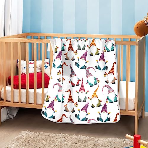 Image of Swaddle Blanket for Cute Cartoon Gnomes Baby Receiving Blanket Muslin Baby Swaddles Soft Cotton Breathable Nursery Blankets for Unisex Boys and Girls 30x40 Inch