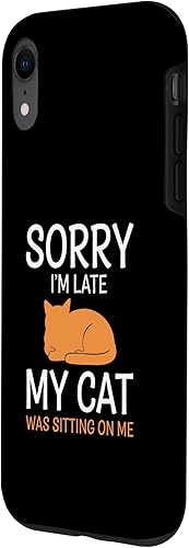 Miniatura 2 de Cat Funny Sorry I'm Late, My Cat was Sitting On Me Case for iPhone XR