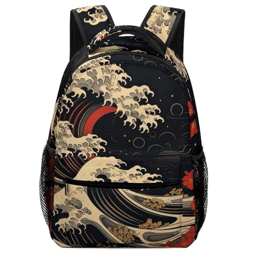 Sac d'école Art Waves idéal pour les sorties scolaires et voyages en famille