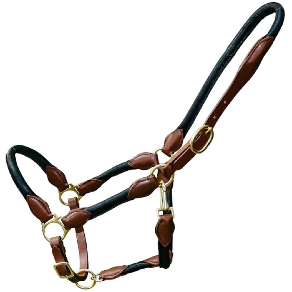 Brama West Big Joe - Cabestro de piel para caballo, color negro