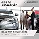 BUSHBOCK® Premium Autoabdeckung Indoor - Satin Schutzhülle Stoff - Abdeckplane Autoplane Autogarage Innenbereich - 2 Farben, 4 Größen (Schwarz, L)