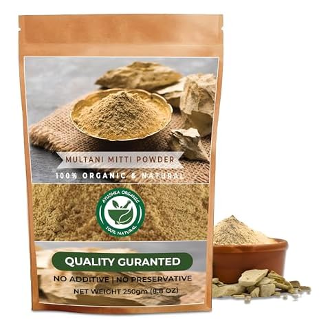 AYUSHKA ORGANIC Multani Mitti Powder | Fuller's Earth | Natural Skincare | Oil-Absorbing Beauty Treatment (8.8 OZ | 250 gm) Cover
