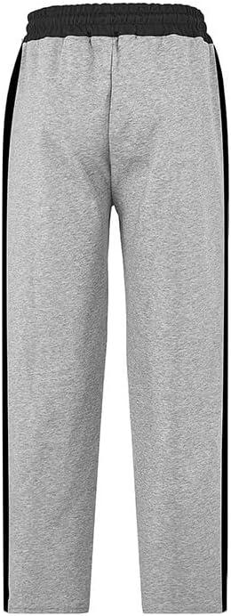 Mens Casual Athletic Pants Winter Drawstring Elastic Waist Baggy Straight Sweatpants with Pockets