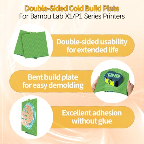 IdeaFormer Grid Textured Cool Plate für Bambulab P1S A1 X1C X1 P1P X1E, PLA Cold Plate 30-50℃ Niedrige Temperatur Grid Druckplatte für Bambu Lab P1S A1 X1C