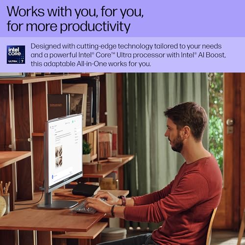 Image of HP OmniStudio X 27 inch All-in-One Desktop PC, FHD Touchscreen, Intel Core Ultra 7 155H, 16 GB RAM, 1 TB SSD, Intel Arc Graphics, Windows 11 Home, 27- cs0010