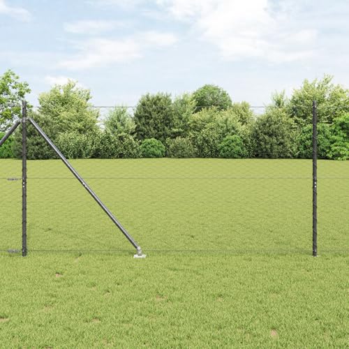 SKM Hexagonzaun Grau 1,4x10 m Stahl,Heimwerkerbedarf, Hauseinzäunung, Zaunpfosten & -querlatten,Grau,19.6KG,3353209