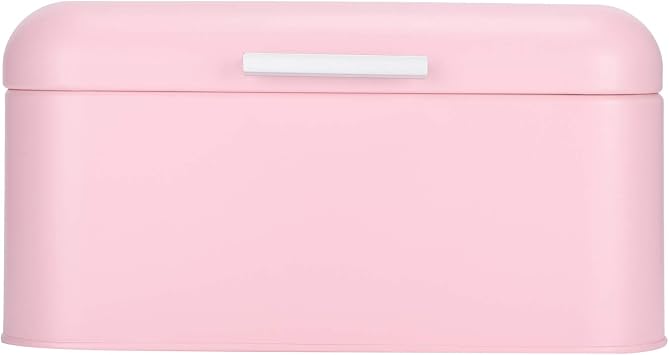 Bread Box, Bread Container Organize, Retro Pink Iron Bread Storage Container, Large Capacity, Compact Design, for Storing Bread in Your Home, Kitchen, Hotel, Office Use