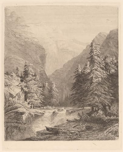 Cascade de montagne tableaux sur toile pour bureau élégant