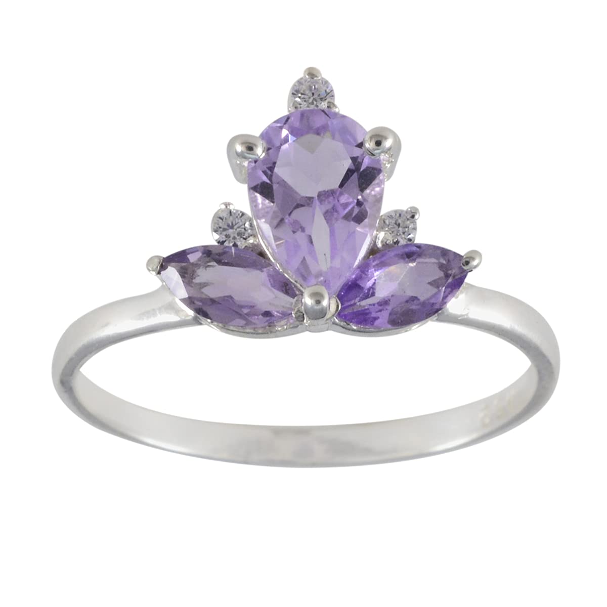 Bague en améthyste véritable argent 925 pour style quotidien