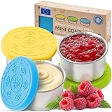Everusely - Recipiente para condimentos - Juego de 3, 50 ml, verano - Recipiente para aderezos para ensaladas a prueba de fugas - Pequeños recipientes para salsas de acero inoxidable con tapa