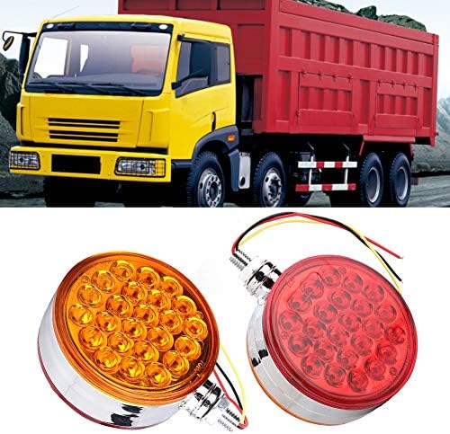 Car Side Marker Light, 48LED Double Face Single Stud Mount Side Marker Reflective Sealed Light or Trailer Truck