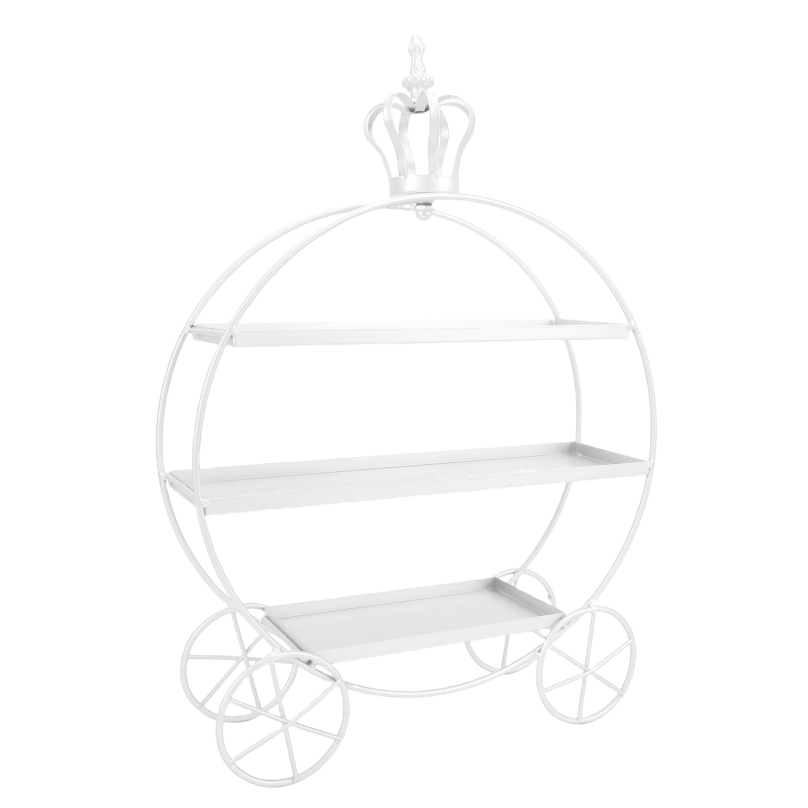 RiToEasysports Soporte de Exhibición para Magdalenas, Bandeja de Postre de Hierro Resistente de 3 Niveles para Fiestas, Bodas, Eventos, 13,78x3,94 Pulgadas (WHITE)