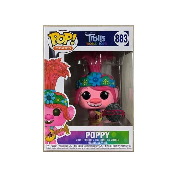 Sale Funko - Figurine Trolls World Tour - Poppy W/Guitar Exclu Pop 10Cm - 0889698473491