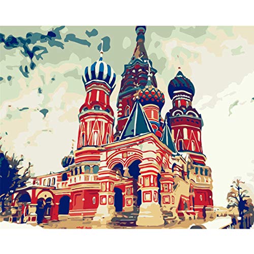 Peinture par Numéros Eglise toile acrylique adulte enfants et débutants loisir créatif HPS105