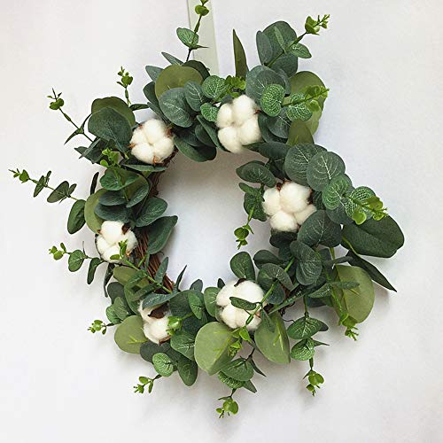 Deemei 6Pcs Cotton Stems With Eucalyptus Leaves Blooms Dried Flowers 4 Cotton Heads Per Stem Total 24 Balls For Home Farmhouse Style Floral Decoration #TOP3