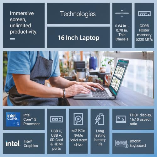 Image of 2026 16 Touchscreen Laptop Computer, 16 inch FHD+ Touch Screen Business Laptop, Windows 11 Pro, Intel Core 5 (10-Cores, Beat i7-1355U), 16GB DDR5 512GB SSD, Backlit 10-Key, Wi-Fi 6E, Copilot Key