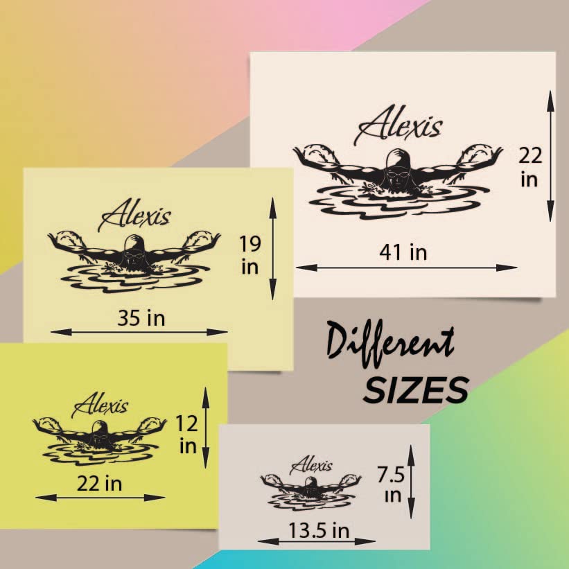 Vinilo Decorativo Pared Mariposa Niña Nadadora Personalizado miniatura 2