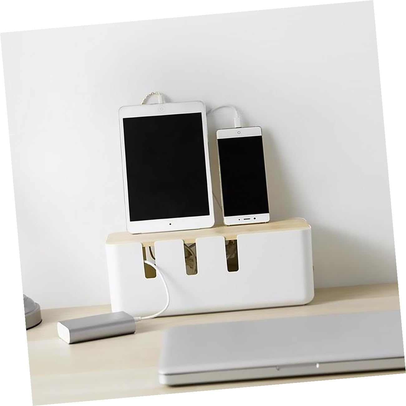 Homoyoyo Caja Organizadora para Cables con Tapa Resistente y Práctica para Enchufes Múltiples y Regletas Almacenamiento Ordenado para Escritorio y Hogar Protección y Gestión de Cables
