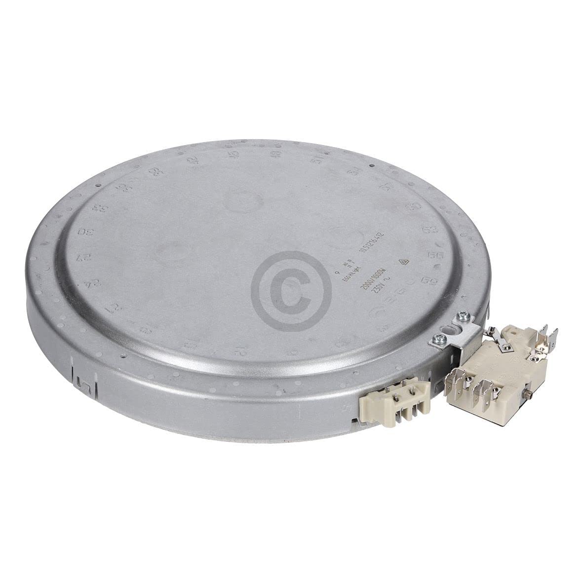 Zweikreis Strahlheizkörper 2000/1000 Watt 230mm für Glaskeramikkochfelder kompatibel mti EGO 10.51216.412 Zweikreis-HiLight-Heizkörper kompatibel mit Miele 4342391