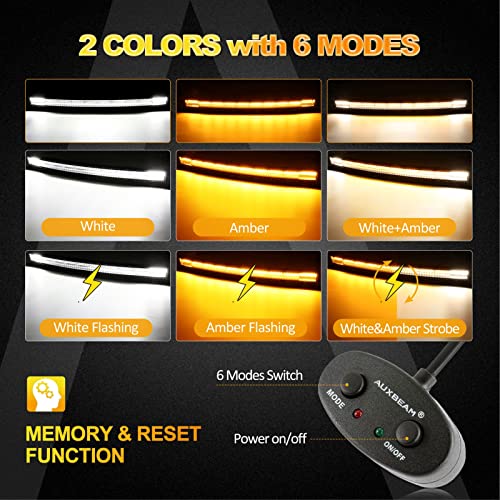 Image of Auxbeam 42 Inch LED Light Bar, 240W Curved Off Road Amber White Combo Beam