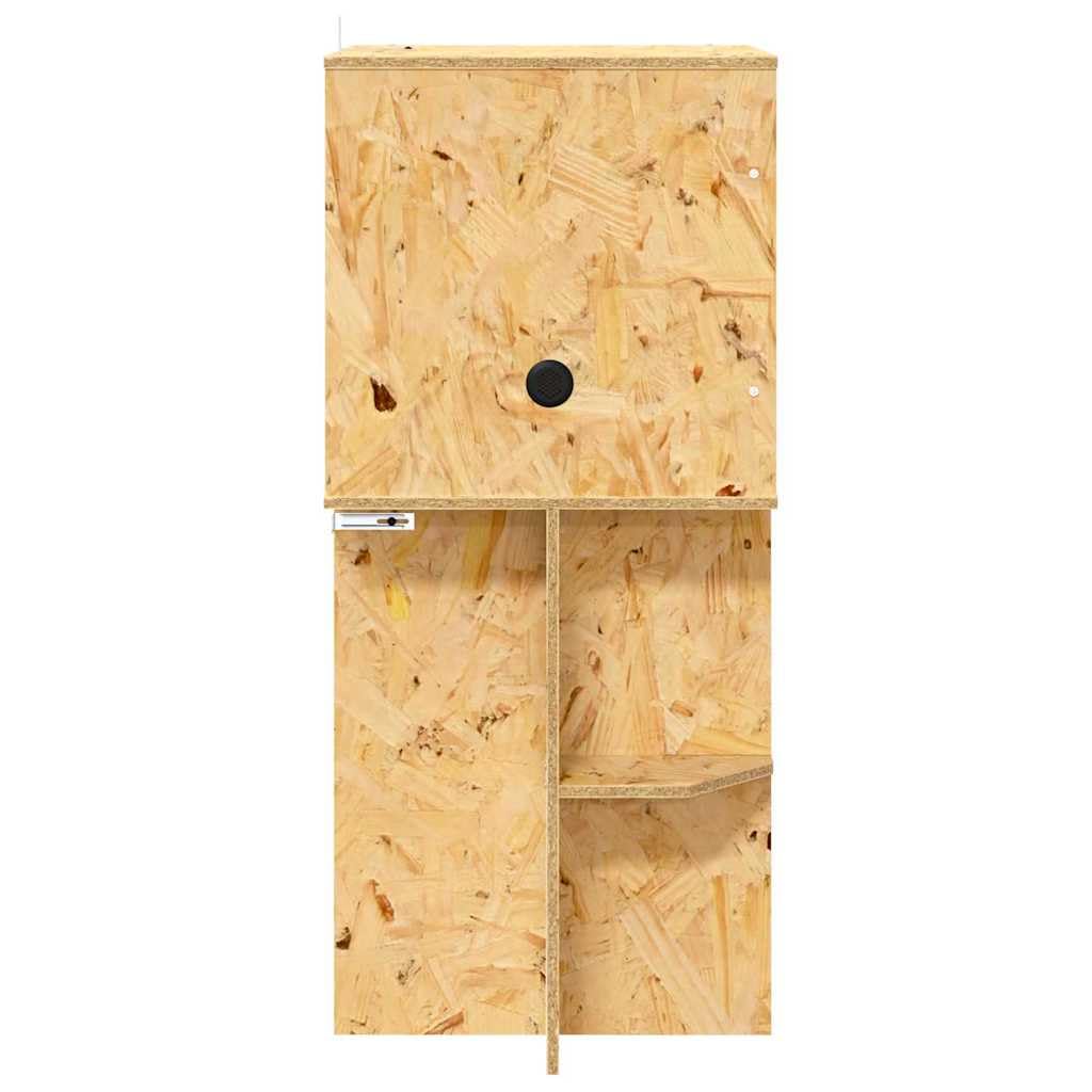 Terrario para reptiles y anfibios con puerta de cristal y ventana en diseño rústico OSB marrón, 40 x 40 x 90 cm, gran terrario