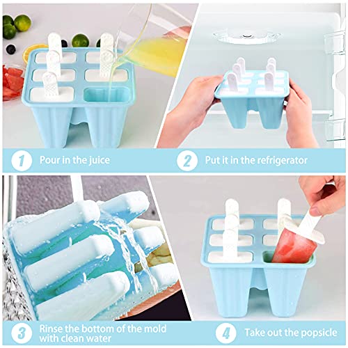 Stampi per ghiaccioli in silicone, 6 confezioni di...