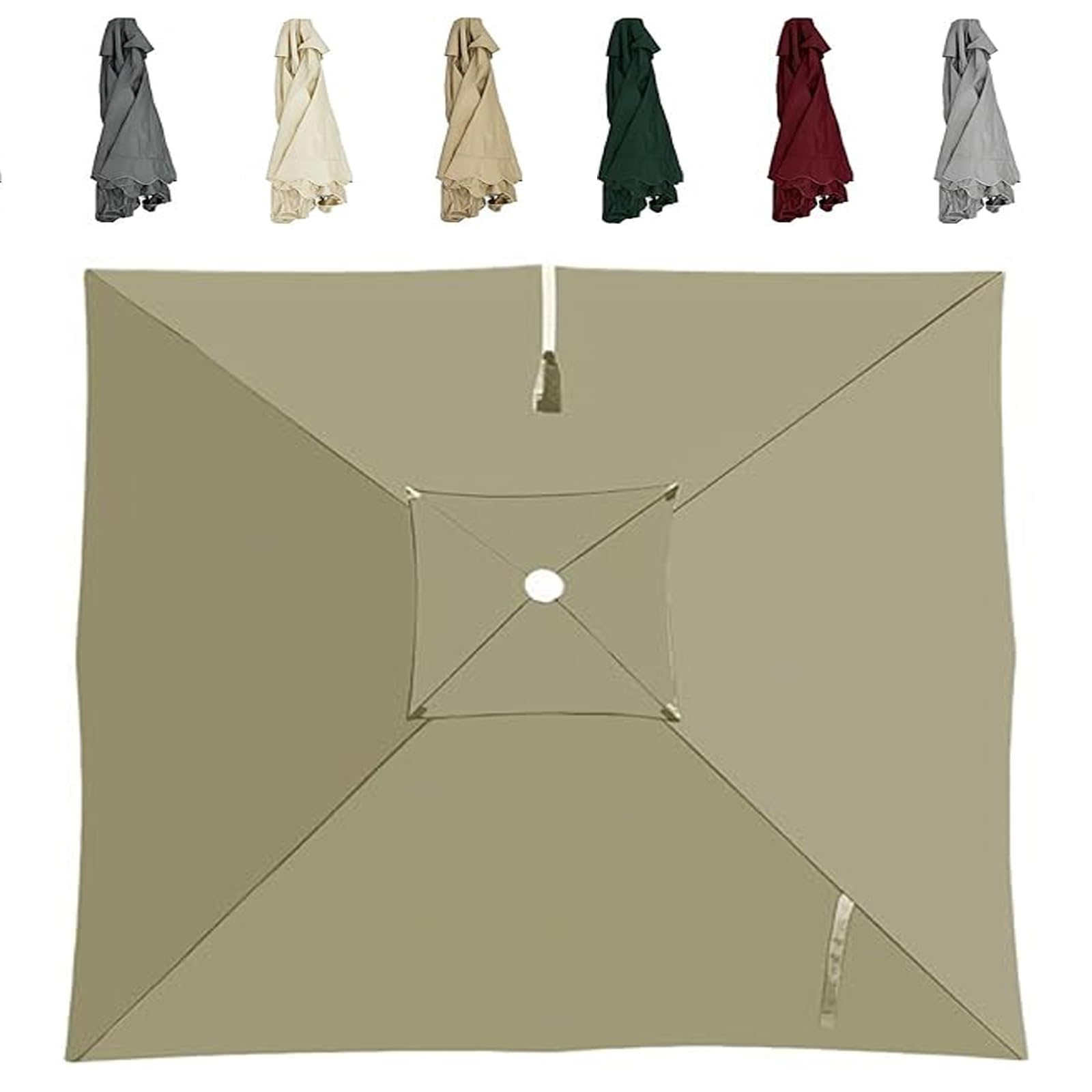 Telo Ombrellone 3x3 3x4m Ricambio 8 Stecche Braccio Laterale Copertura Di Ricambio Per Ombrellone Da Giardino Telo Di Ricambio Per Ombrellone Quadrato Anti-Uv Impermeabile(Khaki,3x3m)
