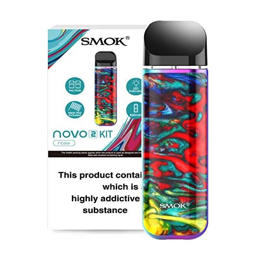 SMOK NOVO 2 Vaping Kit, UltraPortable, Amazing Flavor, Run Nic Salts, All-Day Usage, Utilize Novo POD Series, 2mL Capacity, E Cigarettes, E Cig, Starter Kit, SMOK Vaping, No Nicotine (7 Color Resin)