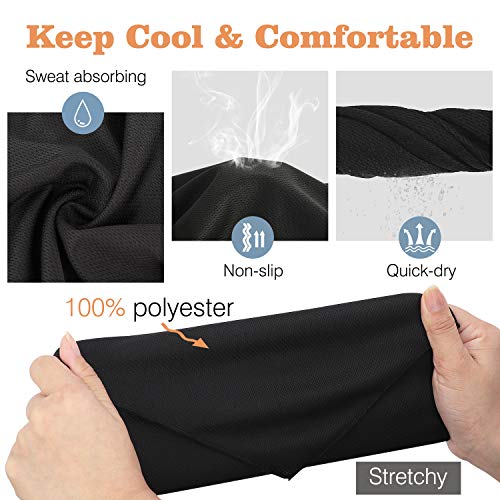 Moko Scarf Mask Bandana With Ear Loops 3 Pack, Neck Gaiter Balaclava Uv Sun Protection Face Mask For Dust Wind Outdoors Motorcycle Cycle Bandana Headband For Women Men - Black #TOP2