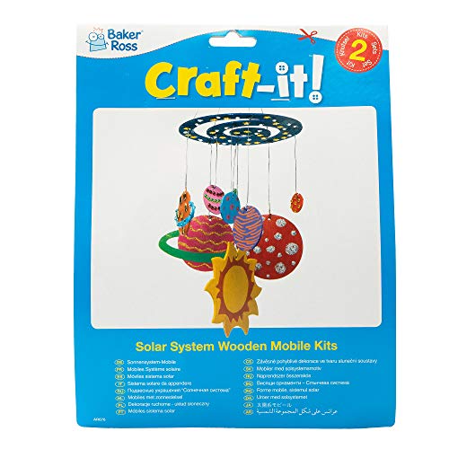 Baker Ross AR676 Houten mobiel"zonnesysteem" voor kinderen – voor knutselwerk en decoraties (2 stuks),hout - Afbeelding 8