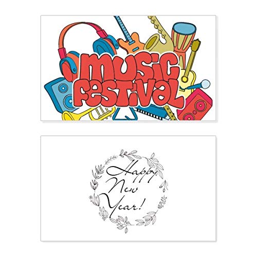 Guitare festival instrument sous forme de carte de Nouvel An commémorative pour vos vœux