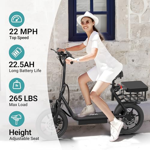 NAVIC Electric Scooter with Dual Suspension, 8.5”/10″