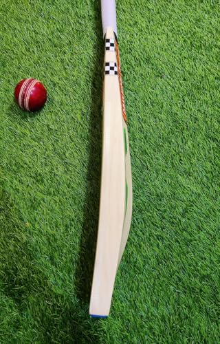 Image of SAG Kashmiri Willow Leather Cricket Bat Full Size | Crafted from Premium Kashmiri Willow | Lightweight & Durable with Ergonomic Grip | Ideal for Adults, Power Hitting, Matches & Tournaments