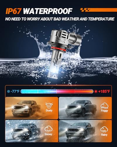 Image of SEALIGHT 9005 /HB3 9006 /HB4 Bulbs, 80000LM Ultra Bright, 6500K Cool White Fog Lights, 50,000+ Hour Lifespan, 3-Minute Plug-N-Play Installation, 4-Pack