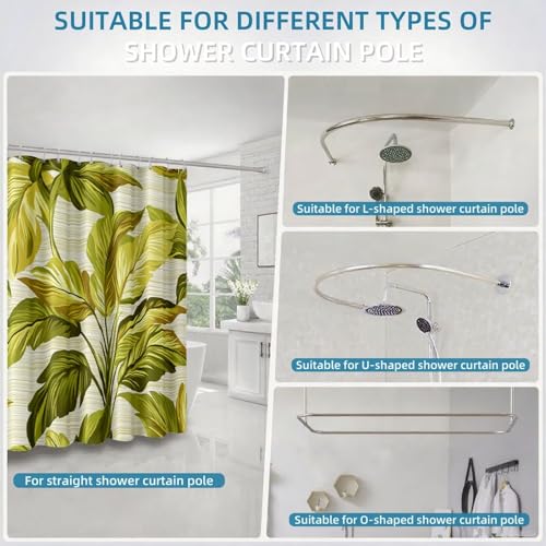 Rideau de douche 180x180 uni en polyester imperméable lavable avec 12 crochets