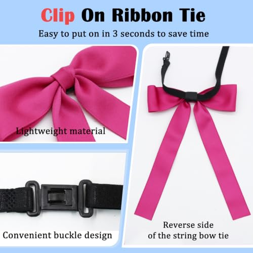 Image of Luckyvestir Western Bow Ties for Men Women, Black /Red Colonel Satin Ribbon String Bow Tie for Costume Uniform